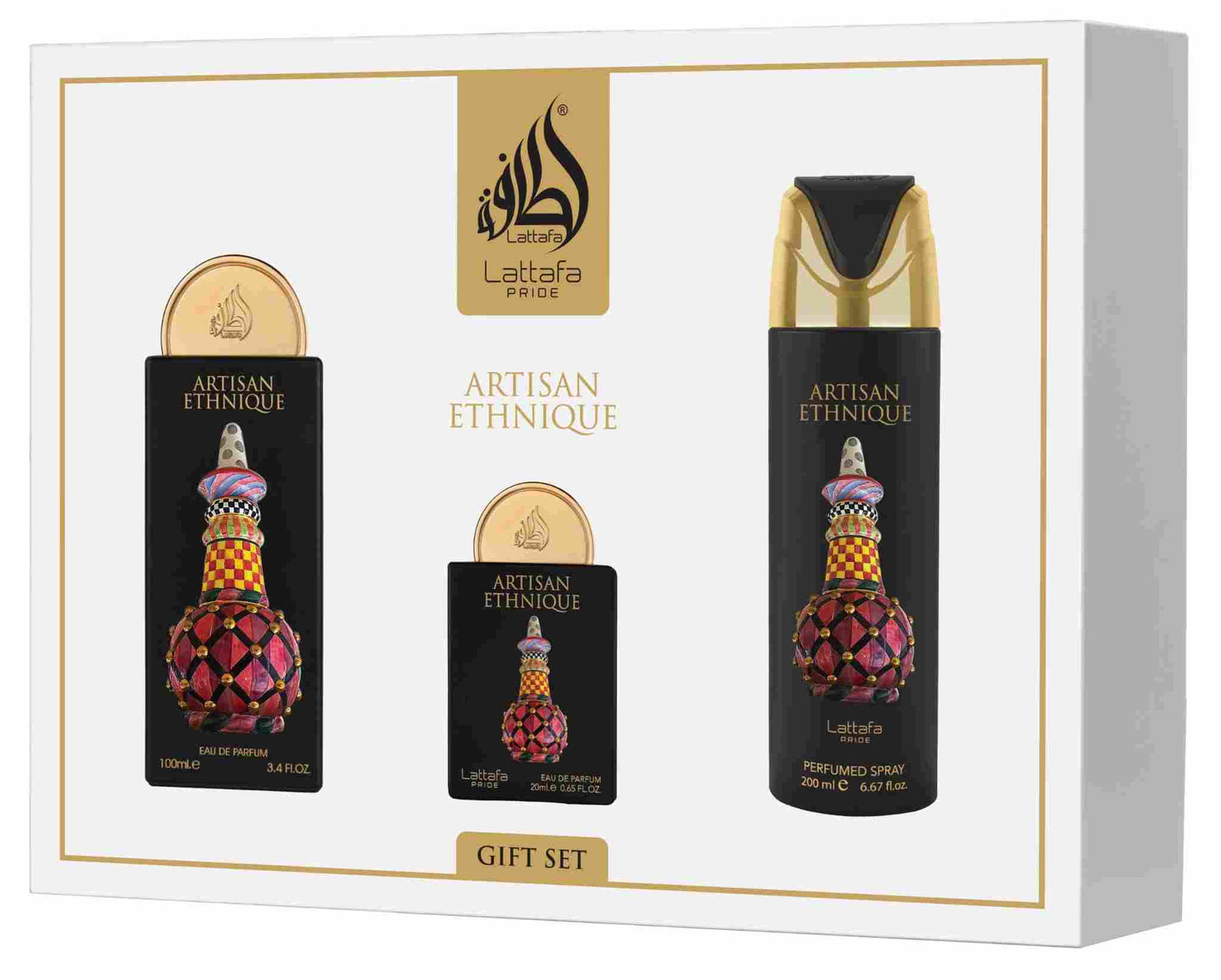 Coffret Cadeau Artisan Ethnique (3 pièces) – Lattafa Pride