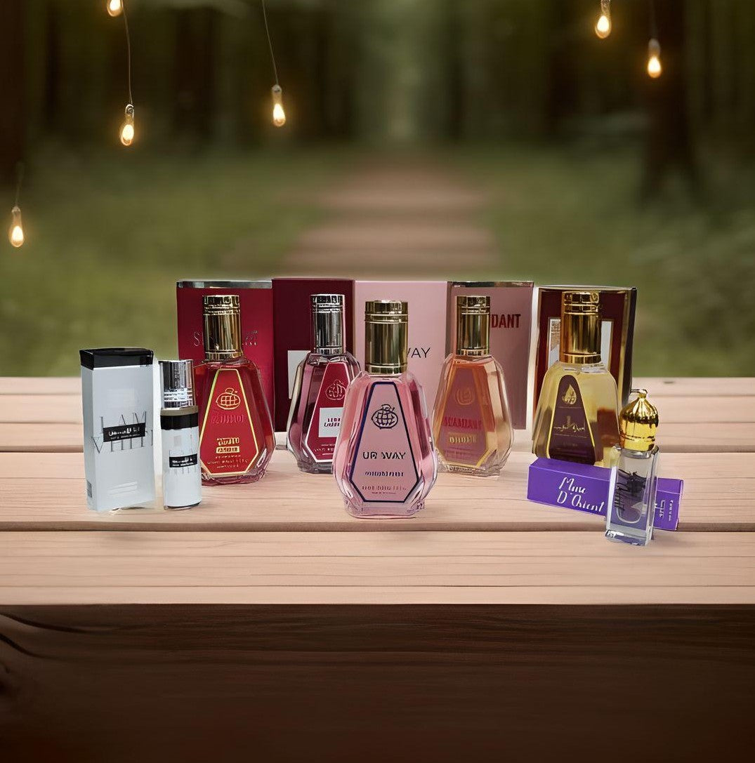 COFFRET DE 5 PARFUMS ET 2 MUSC INSPIRATION DE GRANDE MARQUE POUR FEMME