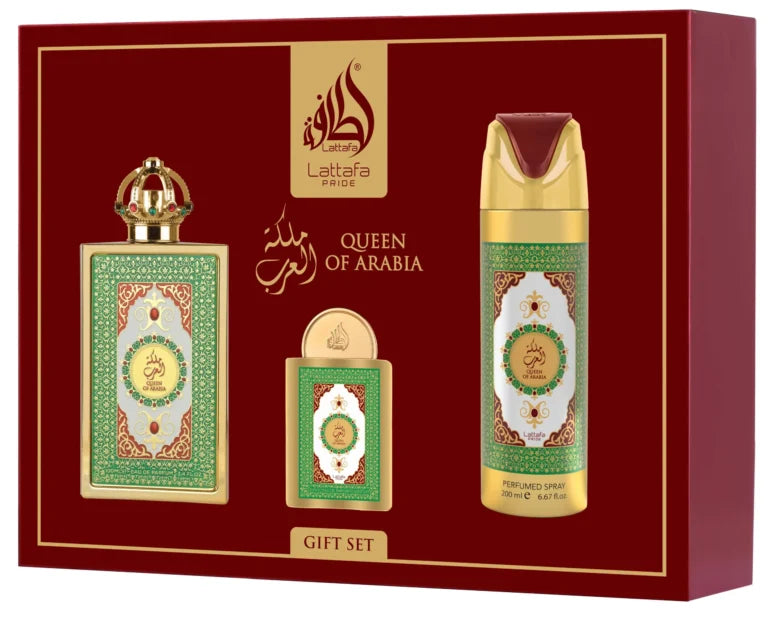Coffret Parfum Queen of Arabia – Eau de Parfum 100 ml + Format Voyage + Déodorant