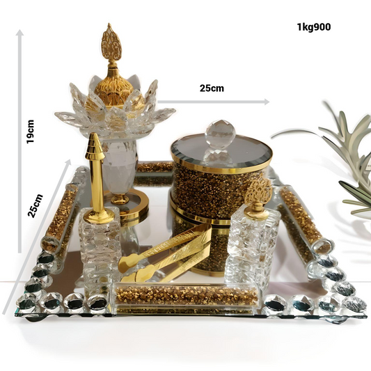 Service à Encens en Cristal de Verre – Élégance Orientale