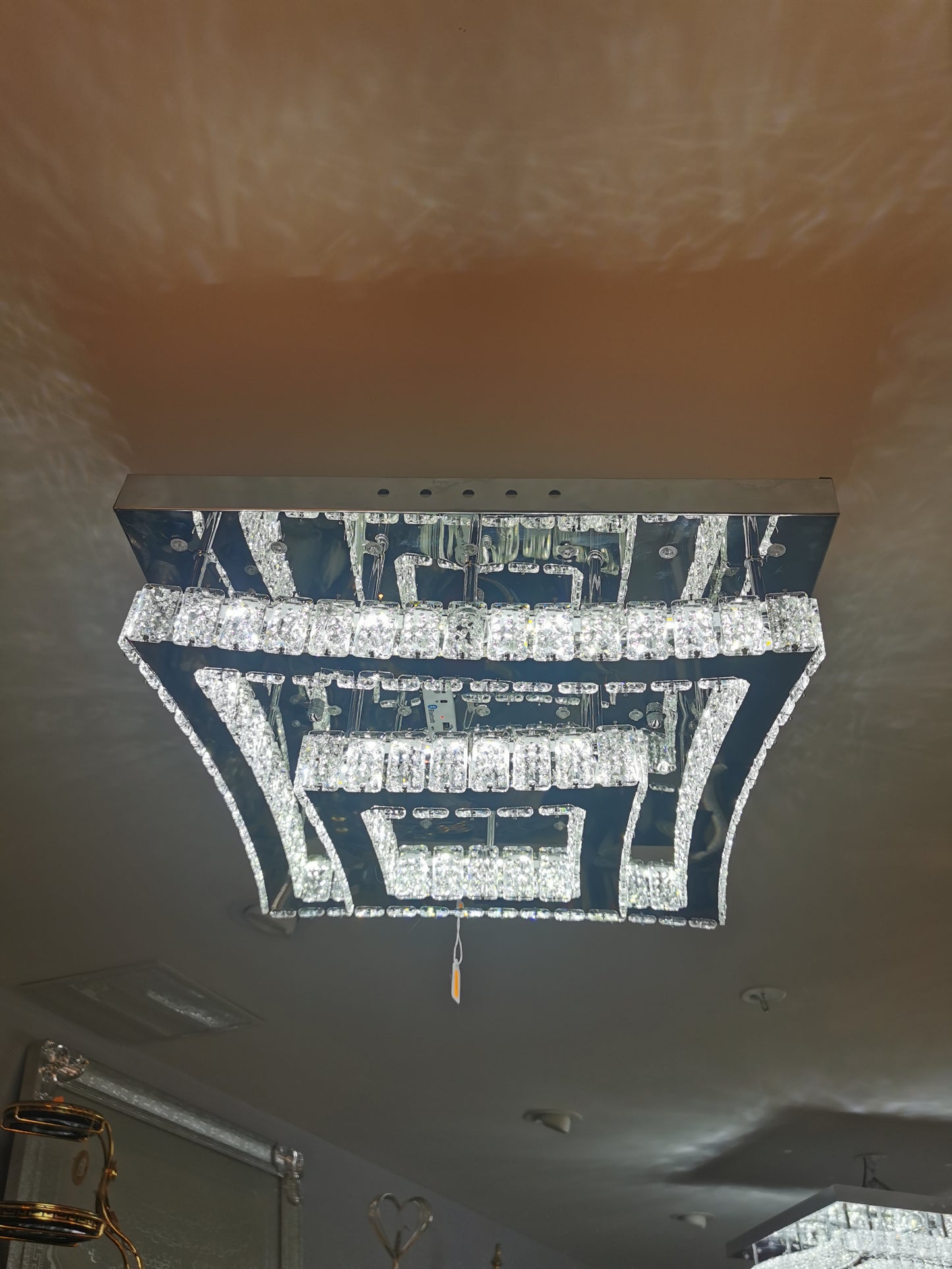 Lustre plafonnier LED Bluetooth avec télécommande – 50x50 cm – Neuf