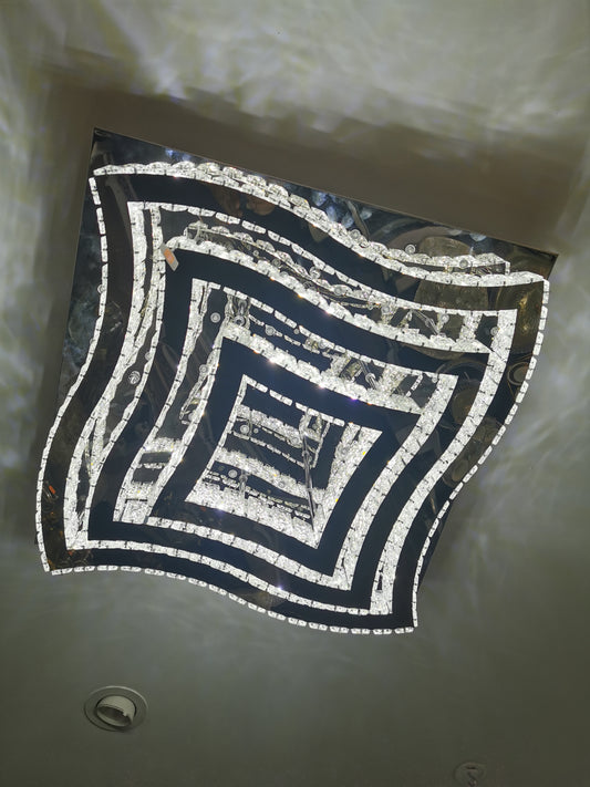 Lustre plafonnier LED Bluetooth avec télécommande – 60x60 cm – Neuf