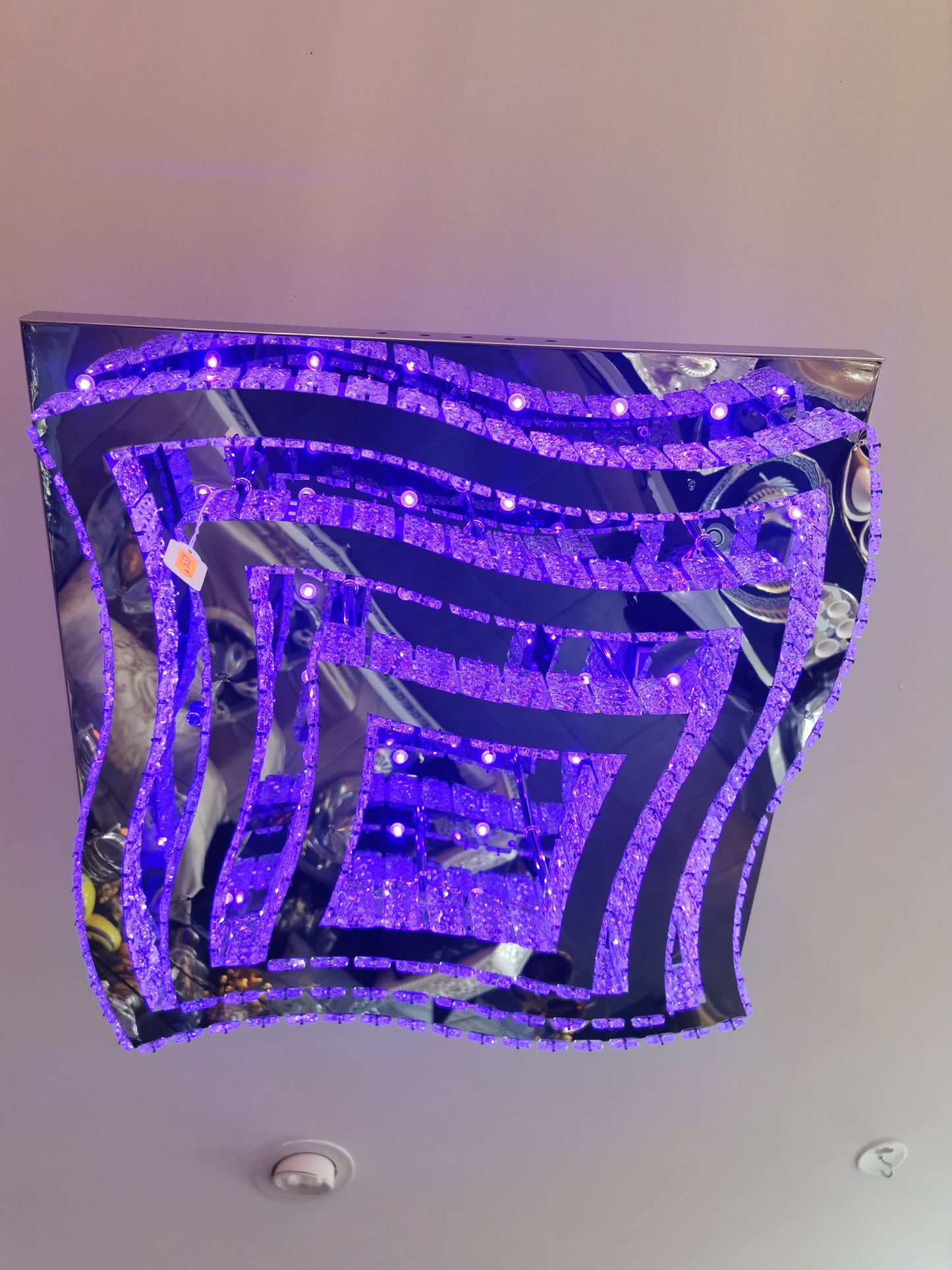 Lustre plafonnier LED Bluetooth avec télécommande – 60x60 cm – Neuf