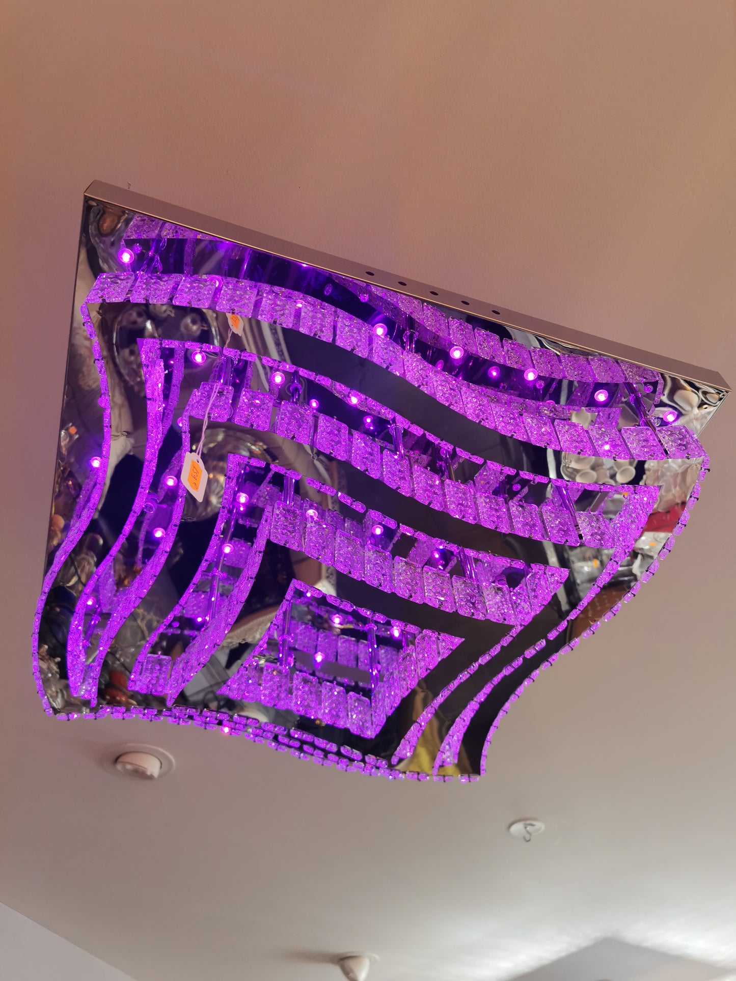 Lustre plafonnier LED Bluetooth avec télécommande – 60x60 cm – Neuf