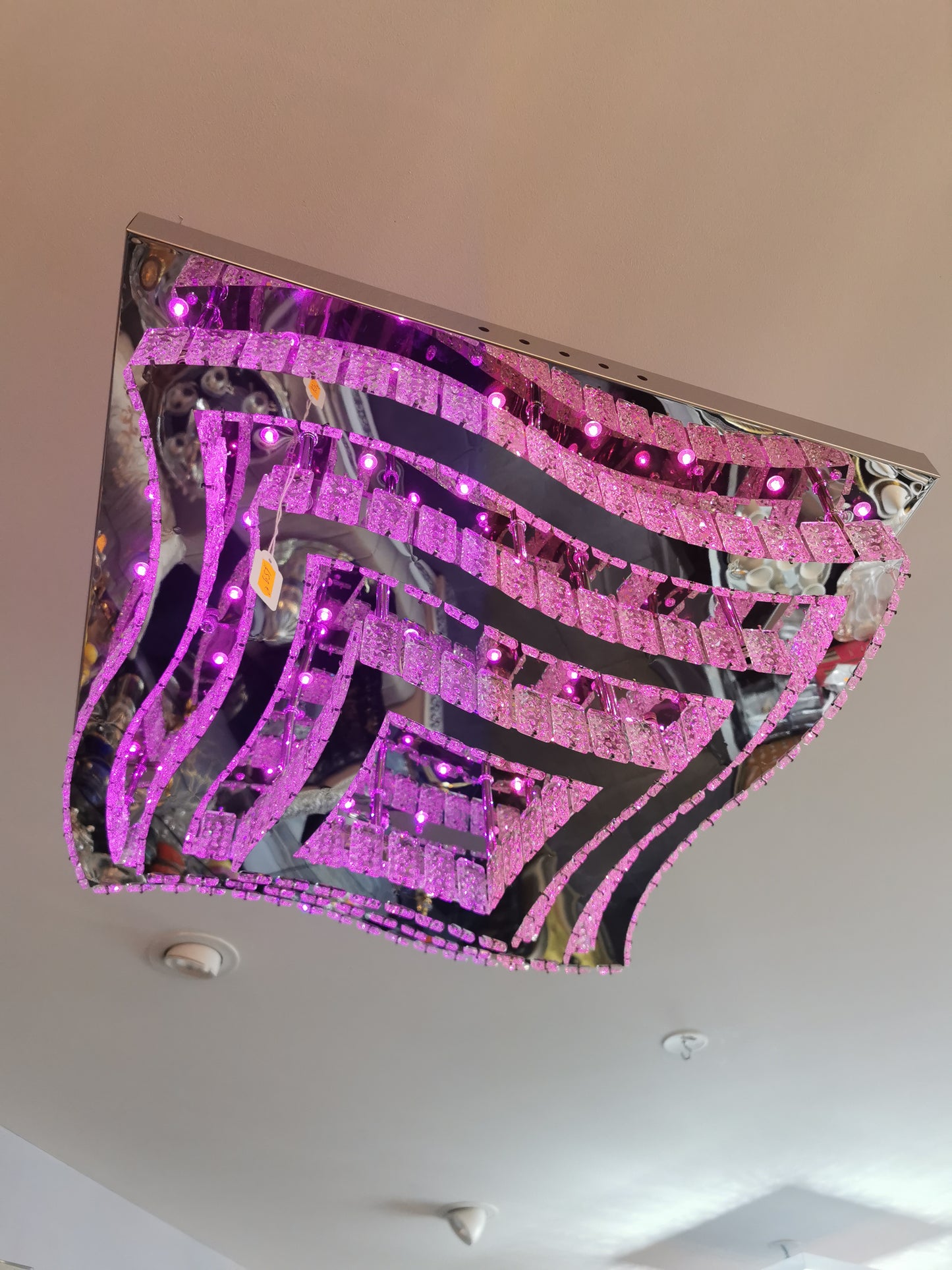 Lustre plafonnier LED Bluetooth avec télécommande – 60x60 cm – Neuf