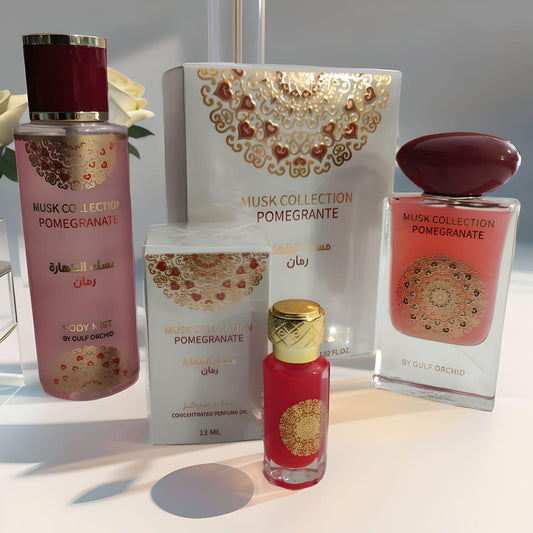 Lot Eau de Parfum Pomegrante 60ml + Musk 12ml + Brume 250ml Gulf Orchid