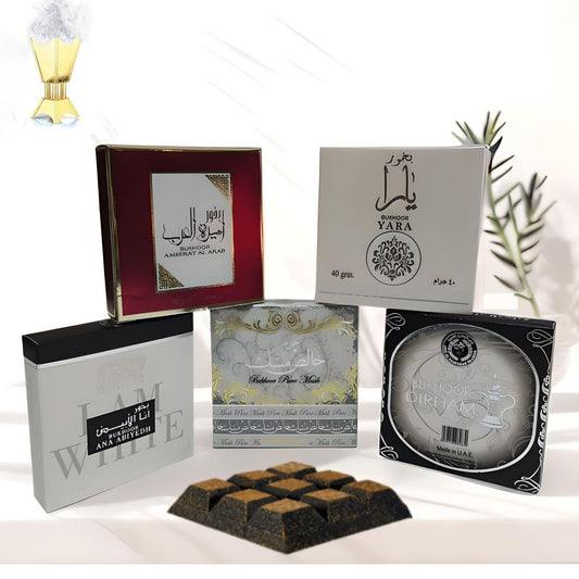 Lot de 5 Encens Carrés 40g – Ard Al Zaafaran (Parfums variés)