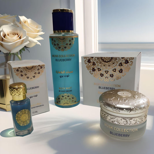 Coffret Bluebeury Gulf Orchid – Brume, Crème Visage & Musc (3 pièces)