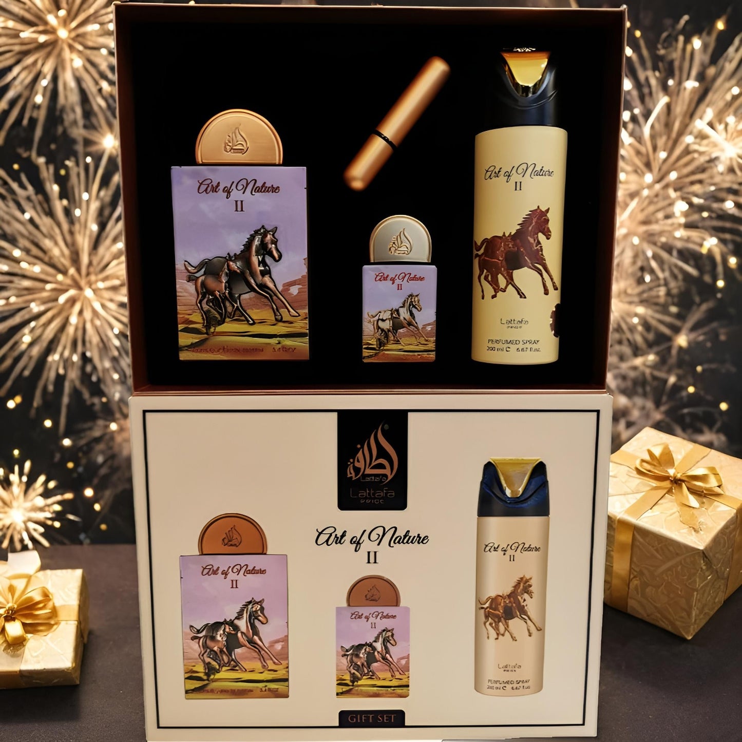 Coffret Parfum Art of Nature II – Notes Bergamote, Fleur d’Oranger, Vanille – Lattafa Pride