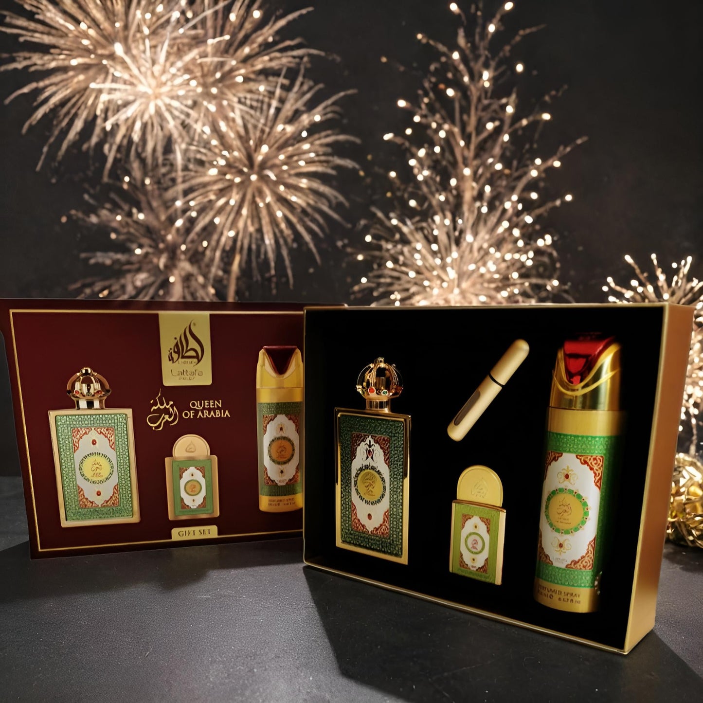 Coffret Parfum Queen of Arabia – Eau de Parfum 100 ml + Format Voyage + Déodorant