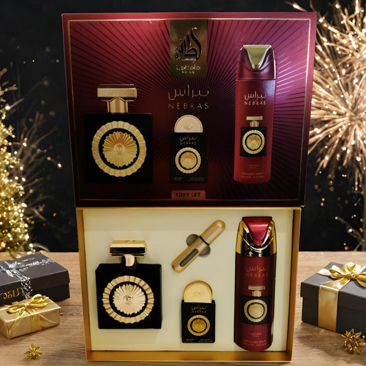 Coffret Nebras by Lattafa Pride – Parfum Femme Sucré Ambré + Déodorant